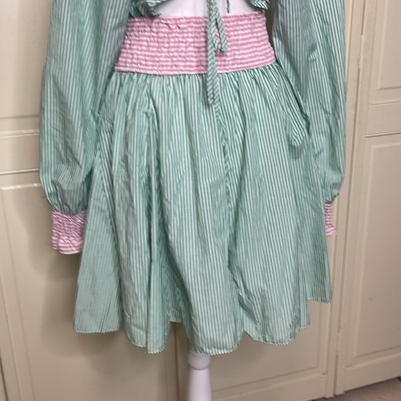 TOPSHOP Women's Tall Stripe Mix and Match Mini Dress in Green and Pink S… - Picture 7 of 9